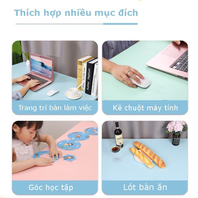 Miếng Lót Chuột Cỡ Lớn, Kích Thước 80x40cm, Da PU Cao Cấp 2 Mặt Tiện Dụng, Tấm Lót Chuột Cỡ Lớn, Tấm Trải Bàn Làm Việc, Hàng Nhập Khẩu