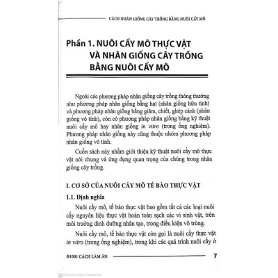 Sách - Cách Nhân Giống Cây Trồng Bằng Nuôi Cấy Mô - Công Nghệ Nhân Giống Hiệu Quả Cho Tương Lai - NXB Nông Nghiệp