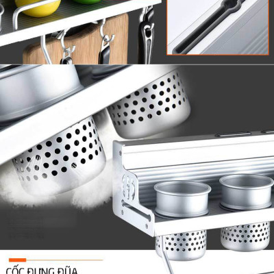 Kệ Đựng Gia Vị Nhà Bếp Tiện Lợi, Giá Treo Dụng Cụ Nhà Bếp Gắn Tường, Kệ Đựng Đồ Nhà Tắm Đa Năng, Tiện Dụng, Không Cần Khoan – MH3112
