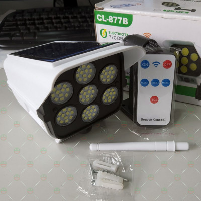 [Loại Tốt] Đèn Cảm Biến KhoNCC Năng Lượng Mặt Trời Mô Hình Camera Hàng Chính Hãng - Tối Tự Sáng - Có Remote - KLVQ-2465-CNLMT