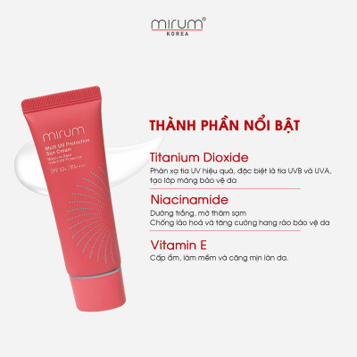 Kem chống nắng Mirum nâng tông, dưỡng trắng, ngừa lão hóa và bảo vệ da toàn diện 50ml – Mirum Multi UV Protection Sun Cream SPF 50+/PA+++
