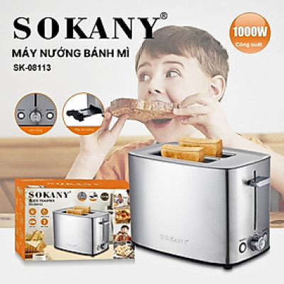 Máy nướng bánh mì Sandwich tự động SOKANY SK-08113 nướng nhanh chín, phù hợp cho bữa sáng gia đình - HÀNG CHÍNH HÃNG