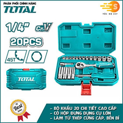 Bộ khẩu 20 chi tiết đầu tuýp 1/4
