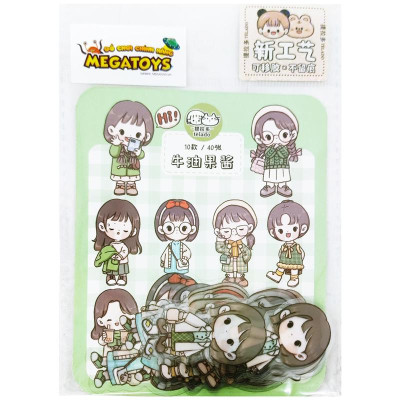 Bộ 40 Sticker Cô Gái Abu Dễ Thương - Telado MSTZ-0/77-83 (Mẫu Màu Giao Ngẫu Nhiên)