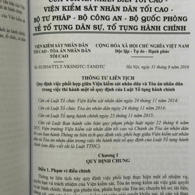 Các Thông Tư Liên Tịch Của Tòa Án Nhân Dân Tối Cao, VKSNDTC về Hình Sự, Tố Tụng Hình Sự, Dân Sự, Tố Tụng Dân Sự