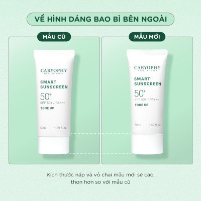 Kem Chống Nắng Caryophy Smart Sunscreen SPF50+ PA +++ Tone Up 50ml