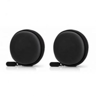 Bóp Đựng Tai Nghe, Cóc Cáp Sạc Tròn Đen Cao Cấp