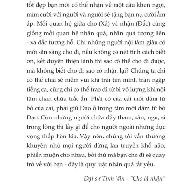 Cho Là Nhận - Tu Thân