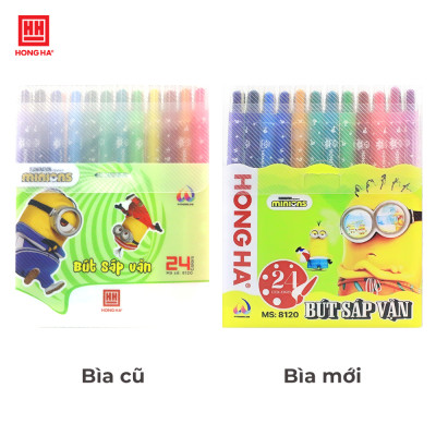 Bút sáp vặn Hồng Hà Minions 24 màu - 8120