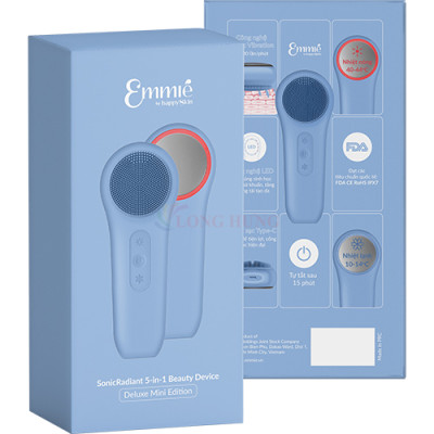 Máy rửa mặt Emmié By Happyskin Sonicradiant 5-in-1 Beauty Device Deluxe Mini Edition - Hàng chính hãng