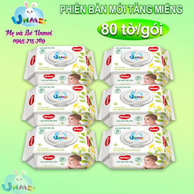 Combo 6 Gói Khăn giấy ướt cho trẻ sơ sinh Huggies không mùi, gói 64 tờ