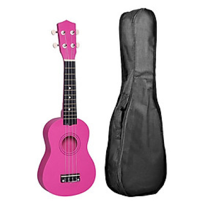 Combo Đàn Ukulele Soprano Màu Trơn KBD 33A15-Hd (Hồng Đậm) + Bao Đàn