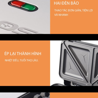 Máy - Kẹp nướng bánh sandwich 3 trong 1 Tiross TS9655 - 900W - Hàng chính hãng