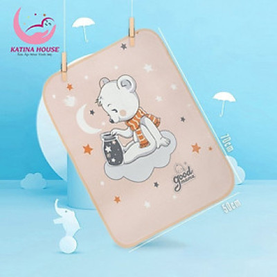 Tấm lót chống thấm cho trẻ sơ sinh 4 lớp 50x70cm, vải sợi tre mềm mại kháng khuẩn