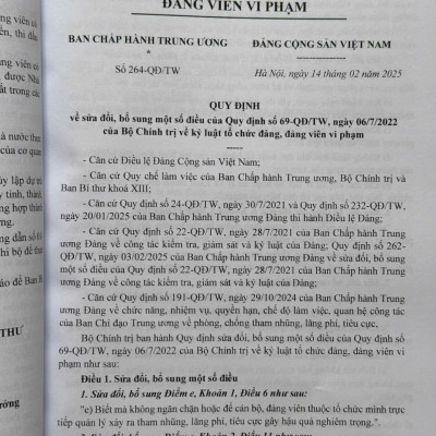Sách Điều Lệ Đảng Cộng Sản Việt Nam - Văn Bản Quy Định Chi Tiết Thi Hành (V2565T)