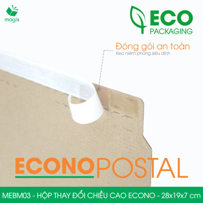 MEBM03 - 28x19x7 cm - 20 hộp carton thay đổi chiều cao siêu tiết kiệm - Hộp đóng sách, hộp gói hàng