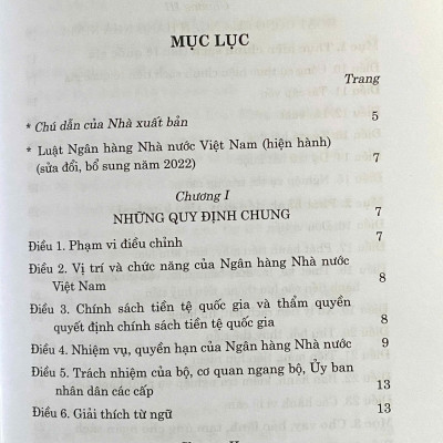 Luật Ngân Hàng Nhà Nước Việt Nam ( Hiện hành ) ( Sửa đổi, bổ sung năm 2022 )