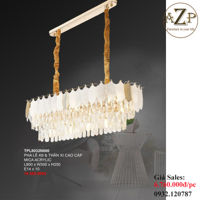 ĐÈN THẢ TRẦN PHA LÊ / ĐÈN THÔNG TẦNG TRANG TRÍ PHÒNG KHÁCH / PHÒNG NGỦ / CẦU THANG / KHÔNG GIAN SANG TRỌNG AZP-8032 phong cách đương đại, hàng nhập khẩu AZP