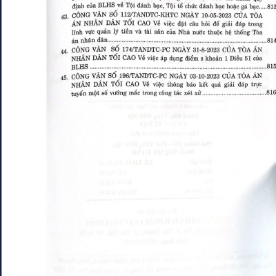 Hệ thống 70 Án lệ và các Giải đáp vướng mắc trong nghiệp vụ xét xử của Tòa án nhân dân tối cao từ năm 2016 đến nay