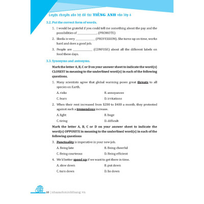Sách - Luyện chuyên sâu bộ đề thi tiếng anh Trường THCS Chất Lượng Cao và chuyên Anh vào lớp 6