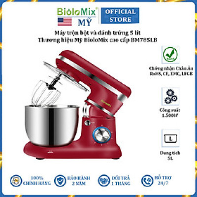 Máy trộn bột và đánh trứng phiên bản cao cấp 5 lít BM785LB thương hiệu BioloMix - HÀNG NHẬP KHẨU 
