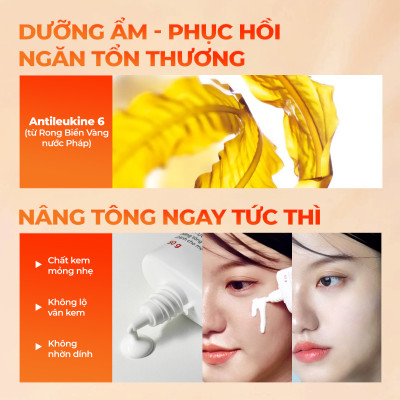 Combo 6 món: Nước tẩy trang 145ml + Sữa rửa mặt 50g+ Nước hoa hồng 145ml + Kem dưỡng ban đêm 10g + Kem chống nắng 50g + Sắc Ngọc Khang ++ (60 viên)
