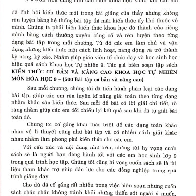Sách - Kiến Thức Cơ Bản Và Nâng Cao Khoa Học Tự Nhiên Môn Hóa Học 9 (Theo Chương Trình Giáo Dục Phổ Thông Mới - Dùng Chung Cho Các Bộ SGK Hiện Hành)