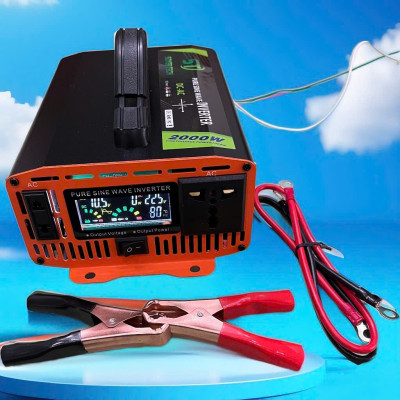 Hàng Nhật - Bộ Kích Điện 12V Lên 220V 2000W Sóng Sin Chuẩn, Màn Hình LED Hiển Thị Vôn, Dòng Tải, Nhiệt Độ | Loại Cao Cấp Bền Bỉ