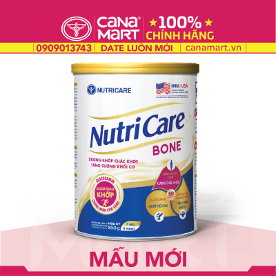 Sữa bột Nutricare Bone phòng chống loãng xương sụn khớp cho người lớn tuổi (850g)