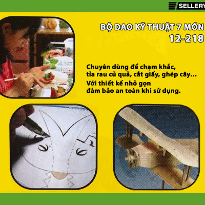 BỘ DAO TRỔ 7 CHI TIẾT SELLERY 12-218