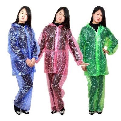 Bộ quần áo mưa chấm bi nhựa dẻo PVC chống thấm siêu bền - Hàng cao cấp