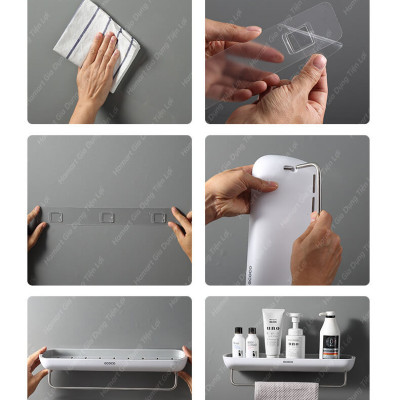 Miếng Dán Kệ Kem Đánh Răng OENON Ecoco Mũi Tên Bộ Nhả Kem Tự Động 3 4 Cốc Kệ Nhà Tắm Treo Tường