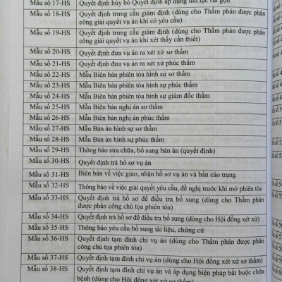 Sách So Sánh - Đối Chiếu Bộ Luật Tố Tụng Hình Sự Năm 2015 sđ, bs năm 2021 và Các Biểu Mẫu Trong Bộ Luật Tố Tụng Hình Sự (V2226A)