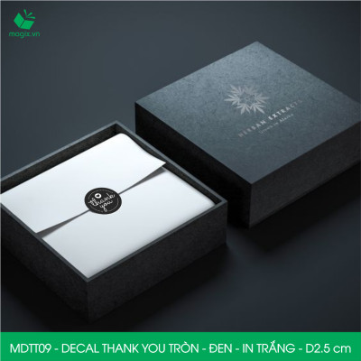 MDTT09 - D2.5cm - 1000 Sticker Thank you, decal Thank you tròn dán hộp carton, tem cám ơn, nhãn dán cảm ơn trang trí gói hàng