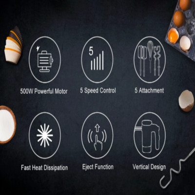 Máy trộn bột, đánh trứng, tạo bọt 3 trong 1 Biolomix BM688 - Công suất 500W - HÀNG NHẬP KHẨU