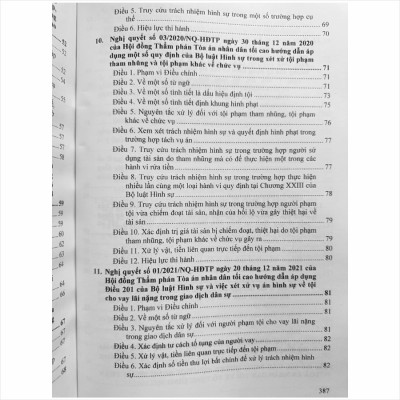 Sách Hệ Thống Các Nghị Quyết Của Hội Đồng Thẩm Phán Tòa Án Nhân Dân Tối Cao về Hình Sự, Tố Tụng Hình Sự (V2460T)