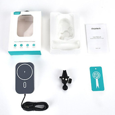 Giá đỡ điện thoại  Choetech T200-F kiêm đế sạc không dây 15w gắn khe gió trên ô tô (hàng chính hãng)