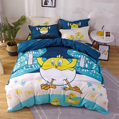 Bộ drap và vỏ chăn cotton Classic Kid VCK2010 ( 4 món )