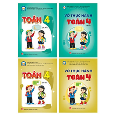 Sách Combo 4 cuốn - SGK Toán 4 + Vở thực hành Toán 4 - Tập 1 + Tập 2