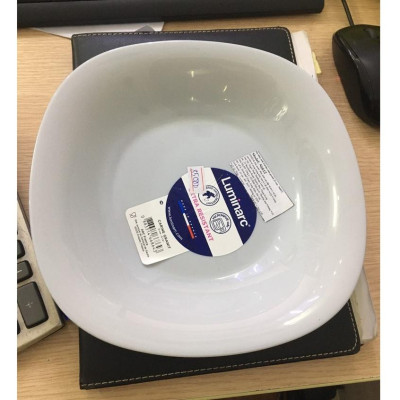 Đĩa (dĩa) thủy tinh đựng món xào, sốt Luminarc Carine Granit 21cm - N6612, dùng vi sóng, sản xuất Pháp