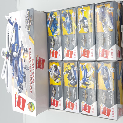 Đồ chơi lắp ghép xếp hình  Trực thăng chiến đấu 8 trong 1 Qman 1801