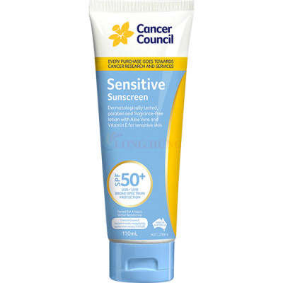 Kem chống nắng cho da nhạy cảm Cancer Council Sensitive Sunscreen SPF50+ - Hàng chính hãng