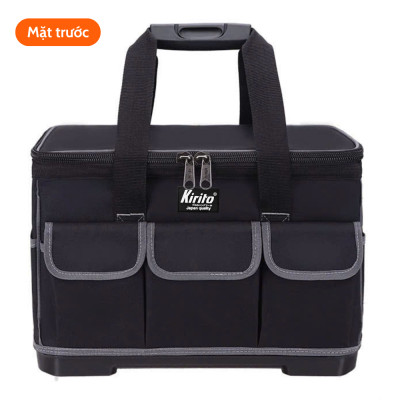 [Cao Cấp] Túi Đồ Nghề Dụng Cụ Sửa Chữa Nắp Vuông Có Ngăn Phụ Kéo Khóa màu đen xám KIRITO