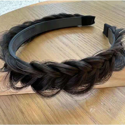 Bờm tóc tết thắt bím tóc giả xương cá phong cách tự nhiên