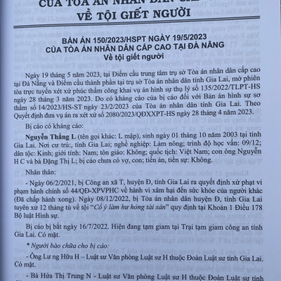 Tuyển Tập Các Bản Án Của Toà Án Nhân Dân Cấp Cao về Hình Sự Và Tố Tụng Hình Sự