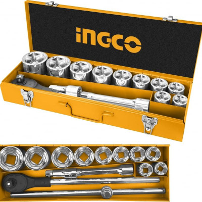 BỘ 15 ĐẦU TUÝP TAY VẶN (3/4") INGCO HKTS034151 - HÀNG CHÍNH HÃNG