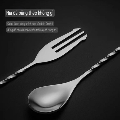 Bộ 2 thìa khuấy 2 đầu inox cao cấp