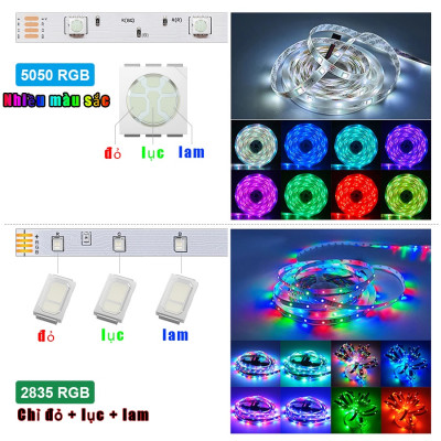 Đèn led trang trí phòng ngủ đèn nháy 16 triệu màu đèn dây led 5050 RGB có remote điều khiển - miếng lót chuột