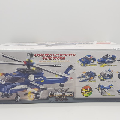Đồ chơi lắp ghép xếp hình  Trực thăng chiến đấu 8 trong 1 Qman 1801