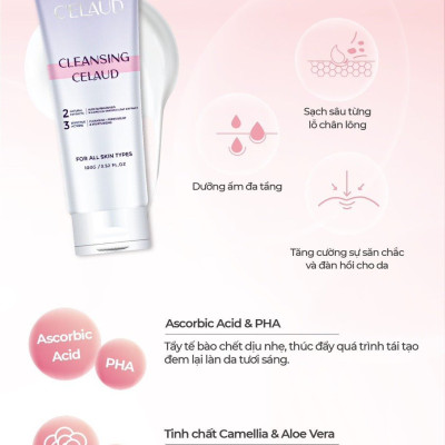 Sữa Rửa Mặt Làm Sạch Sâu Cho Da Cleansing Celaud 100ml